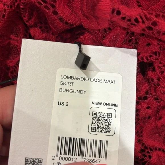 Princess Polly Lombardio Mesh Lace Maxi Skirt Burgundy - Picture 6 of 7